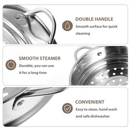 STOBAZA Vegetable Steamer Set 18cm Steamer Basket Stainless Steel Steam Rack Trivet, Steamer Grid Compatible with Instant Pot Pressure Cooker Round Basket Utensil Set