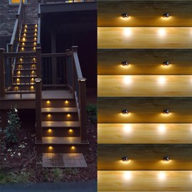 FVTLED Pack of 6 Low Voltage LED Stair Deck Lights kit Φ1.38" Outdoor Garden Yard Decoration Lamp Recessed Landscape Pathway Step Warm White LED Lighting, Red Bronze