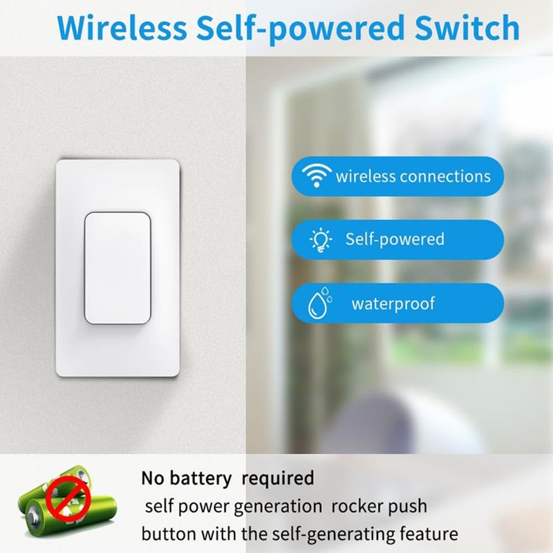 Cerhot Self Powered Wireless Light Switch Kit Remote Light Switches