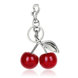 OVRUNS Cherry Bag Charm Women Cute Cherries Keychain Sparkling Purse Charms Pendant for Handbag Wallet Car Phone