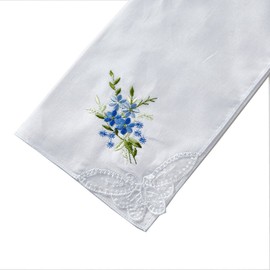 RDS HANKYTEX Women's 100% Cotton Handkerchief,Embroidery Hankies Pack of 6 … (style 1)