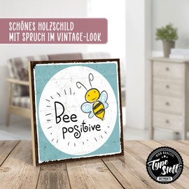 TypeStoff Wooden Sign with Saying - Positive - Vintage Look with Quote as Gift and Decoration on Joy and Hygge - HS-00994