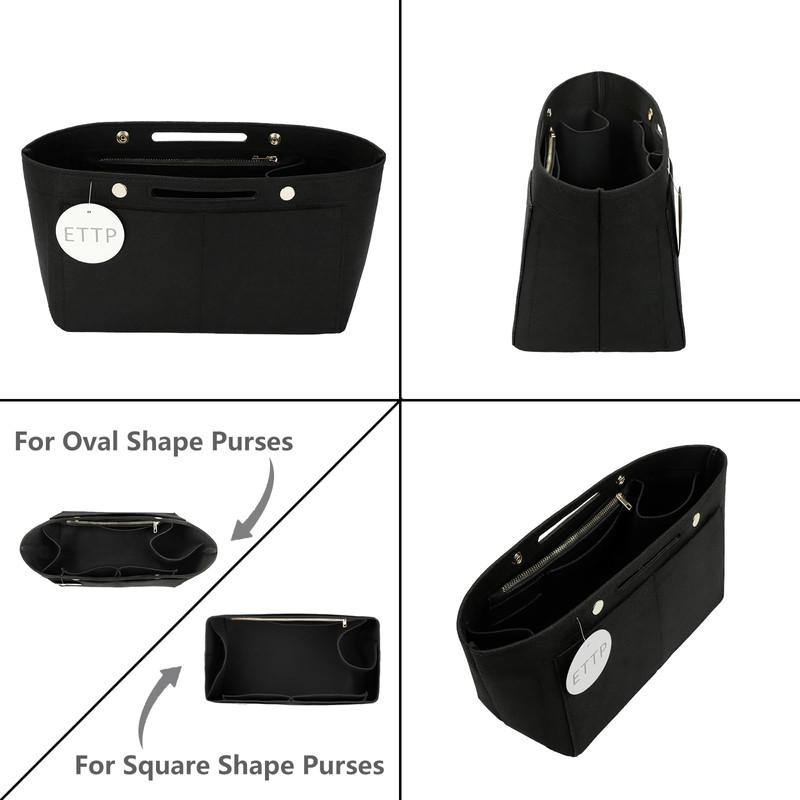 ETTP Purse Organizer Insert For Handbags, Felt Tote Bag Organizer