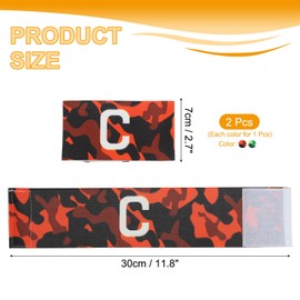 MECCANIXITY Soccer Captain Armband, Nylon Captain Arm Bands for Soccer Elastic Captain C Arm Band Sports Captain Armbands for Football Team Training Youth & Adult Orange/Green, Pack of 2