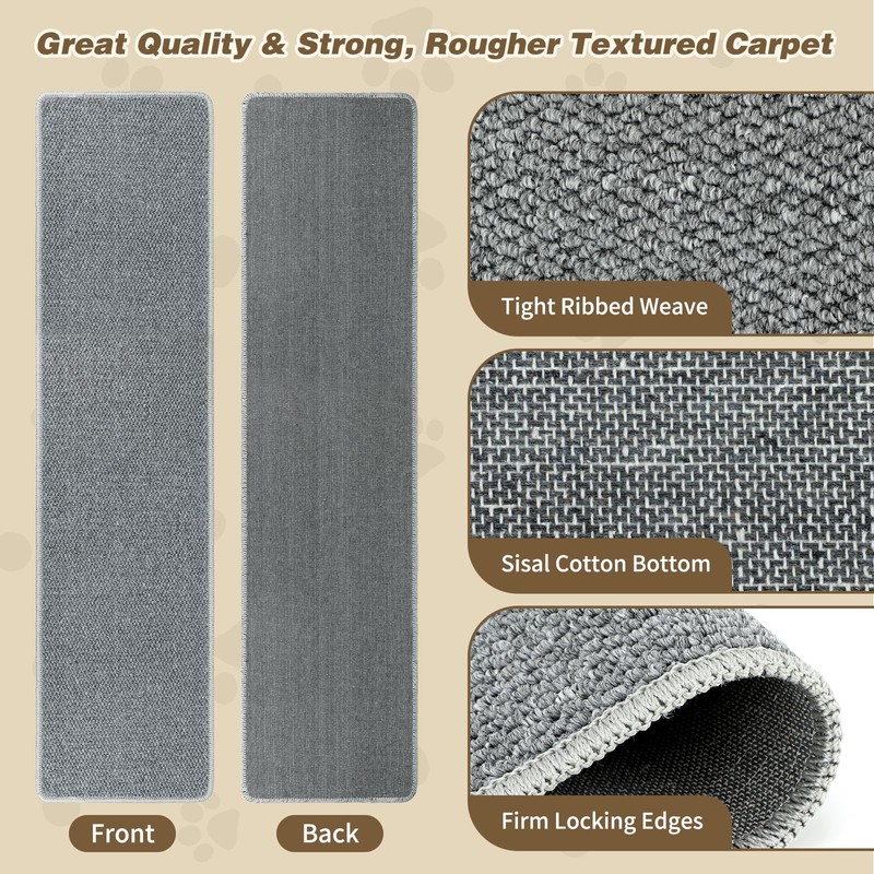 FHTONGE 71x15.8 Thickened Cat Wall Climbing Carpet with 16 Fixed