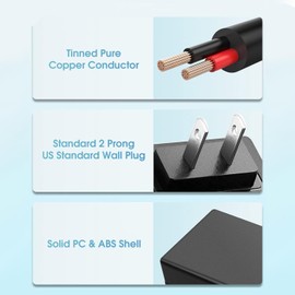 Kado AC/DC Power Adapter 12V-2.5A 2A 1.5A 1.25A 1A Power Cord 5.5x2.1mm with 8 Tips Made for Sceptre Monitor, Echo Smart Speaker & Display, Webcam, Router, Mini PC, Projector, CCTV, Bluetooth Speaker