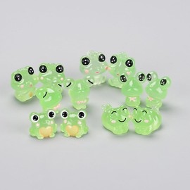 Limvoo 12Pcs Mini Resin Luminous Frogs, Cute Tiny Glow in The Dark Frogs, Frogs Figures for DIY Fairy Garden Decor, Dollhouse Accessories, Landscape Ornament, Aquarium Decoration