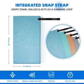 Microfiber Towel Quick Dry Set (4 Pack) - Super Absorbent Gym Towels Lightweight Hot Yoga Towel Fast Drying Travel Towels for Workout Sports Exercise-Home Gym Accessories for Men & Women (Blue)