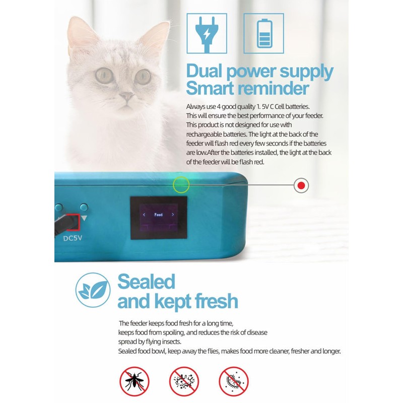Furrify Automatic Pet Feeder with Active RFID Technology, Dual Source