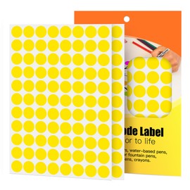 WANSTE Yellow Dot Stickers 3/4 Inch,Round 1320 Pcs Color-Coding Labels,Sticky Circle Dots for Office,Classroom,Library Organization