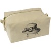 'Vintage Hat with Bow' Canvas Wash Bag/Makeup Case (CS00043012)