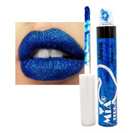 Mia Terra Labial Indeleble Acabado Mate Color Azul Mate