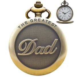 Cerioll Vintage Taschenuhr Mit Kette, Retro Quarz Taschenuhr, Römisch Ziffern, Für Papa Geschenke Geburtstag Vatertag, Vatertagsgeschenke Für Papa (Bronze)