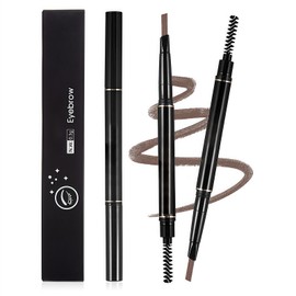 1PCS Natural-Looking Eyebrow Pencil with Brow Brush – Long-Lasting, Smudge-Proof Double Ended Brow Pen for Defined, Feathery Brows, Brown Eyebrow Pencil (Light Brown)