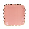 Geeklife Pastel Orange Paper Plates,9 in Square Gold Party Paper