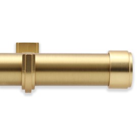BlastHome Luxury 10 ft Custom Curtain Rod – 1 1/4" Large Diameter – Premium Brackets & Endcaps – Nonadjustable Rods Connect for a Seamless Look – Brushed Gold Finish