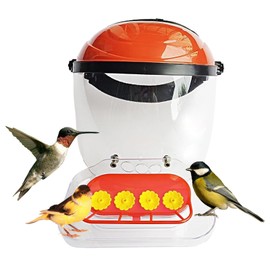 Wearable Hummingbird Feeder, Humming Bird Feeders, Adjustable Headband Guard Accessories with Face Cover Design 4 Feeding Ports for Outdoor Balcony Deck Porch Window