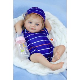 SCOM Realistic Reborn Baby Dolls - 18 Inch Real Life Baby, Newborn Elf Doll with Accessories, Lifelike Baby with Soft Cloth, Full Body Vinyl Hispanic Doll for Girl Boy Age 3+ Gift