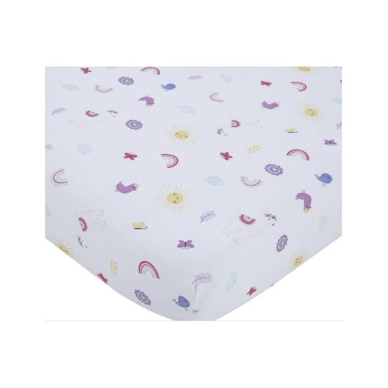 Parent's Choice 4 Piece Bedding Set, Toddler Bed Pink Llama,