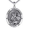 SHEAISRS St Christopher Necklace for Men Women Sterling Silver Patron Saint Medals Protection Jewelry for Men