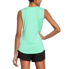 BALEAF Women's Sleeveless Workout Shirts Exercise Running Tank Tops Active Gym Tops Mint Size M