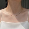 Silver 925 Necklace Shining Cutting Chain Layered Silver 41cm Gold