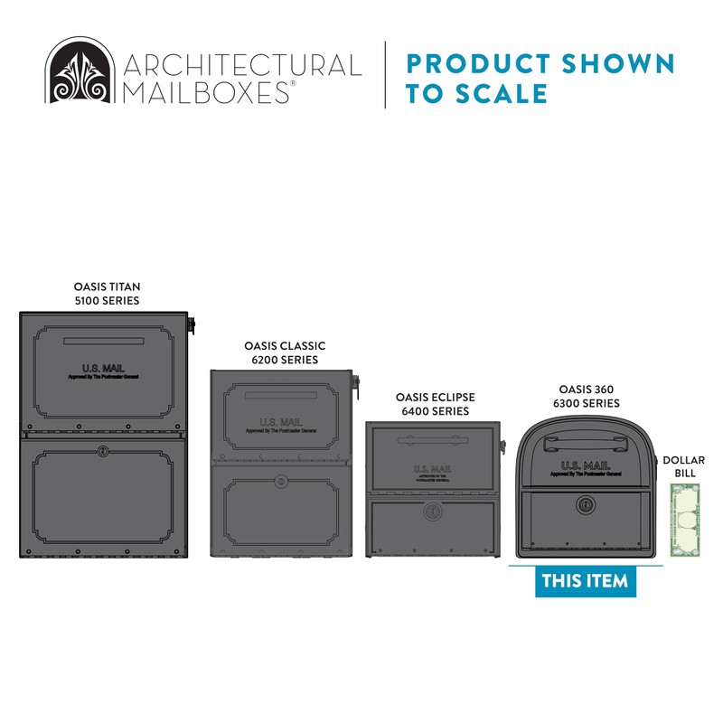 Architectural Mailboxes 6300B-10 Oasis 360 Locking Parcel Mailbox, Extra Large,