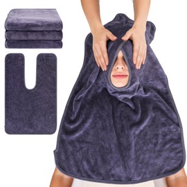 PHOGARY 3 Pack Microfiber Esthetician Towels, Soft Facial Towel U-Shaped Spa Towels Microfiber Washcloth for Skincare, Massage, Professional, Spa Steam, Barbers, Beauty Salons, Skin Care