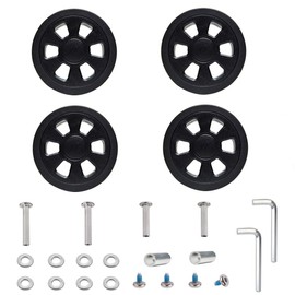 Spinner Wheel Replacement Set 4Pc Spinning Rubber Wheel Flexible Smooth Swivel for Suitcase Dual Wheel Trolley Caster Double Roller Repair,60x12mm