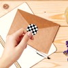 500pcs Black White Checkered Contact Stickers, Coated Paper Self Adhesive