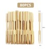 TAFACE 80pcs 90mm x 6mm x 3mm Fruit Forks Bamboo
