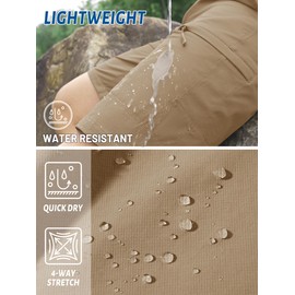 TACVASEN Khaki Cargo Shorts for Men Summer Lightweight Quick Dry Shorts for Men Relaxed Fit for Hiking Golf Camping Fishing Travel Size 30