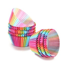 200pcs Rainbow Cupcake Cases Paper Wrapper for Baking Muffin