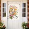 RABUSOFA Happy Easter Floral House Flag 28x40 Inch Double Sided