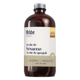 HEBBE Aceite De Ajonjolí 500 ml | Prensado En Frío 100% Puro | Hidratante Antioxidante | Elasticidad Piel | Cuidado Cabello