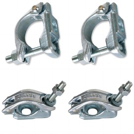 Scaffolding Forged Single Couplers,Pipe Clamps For 1.65" to 1.9" (42mm to 48mm) OD Tube,4PACK.(Half Couplers)