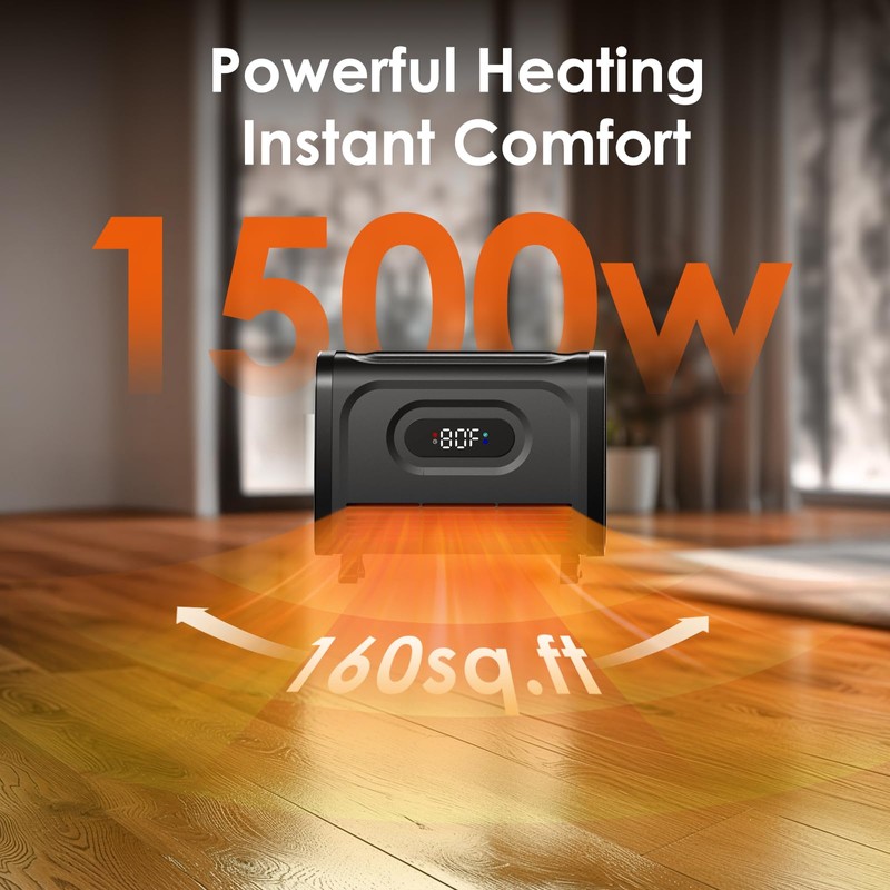 Air Choice Infrared Space Heater with Attachable Feet, 1500W Wall