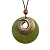 Bjesinmo Wooden Pendant Necklace for Women Brown Wood Choker Chunky
