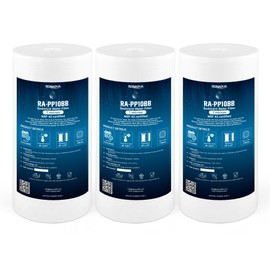 Ronaqua 10" x 4.5" Big Sediment Replacement Water Filter Cartridge, 1 Micron, NSF Certified, for Whole House, Compatible with RFC-BBSA, W15-PR, WFHD13001B, GXWH35F, HF45-10BLBK10PR and AP817, 3 Pack