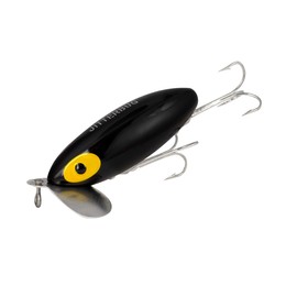 Arbogast Clicker Jitterbug Topwater Bass Fishing Lure, Excellent for Night Fishing, Black, 3", 5/8 oz
