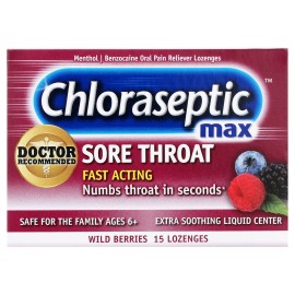 Undisclosed Chloraseptic Max Strength Sore Throat Lozenges, Wild Berries Flavor Throat Remed