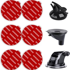 PKYAA Dashboard Pad Mounting Disk Sticky Adhesive Replacement Kit, 6pcs 2.1"(53mm) Circle Heat Resistant Double-Sided Stickers for Suction Cup Car Phone Holder Disc & Windshield Dash Cam