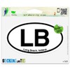 LB Long Beach Indiana Oval Vinyl Car Bumper Window Sticker 3" x 2"