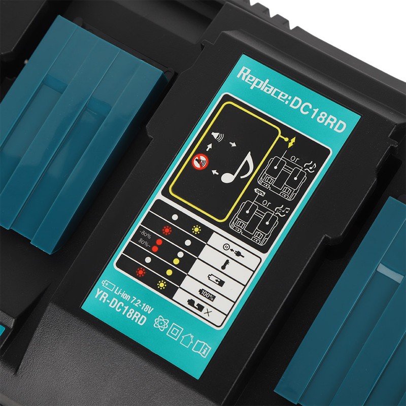 Double Battery Charger with USB Interface DC18RD Fit for Makita