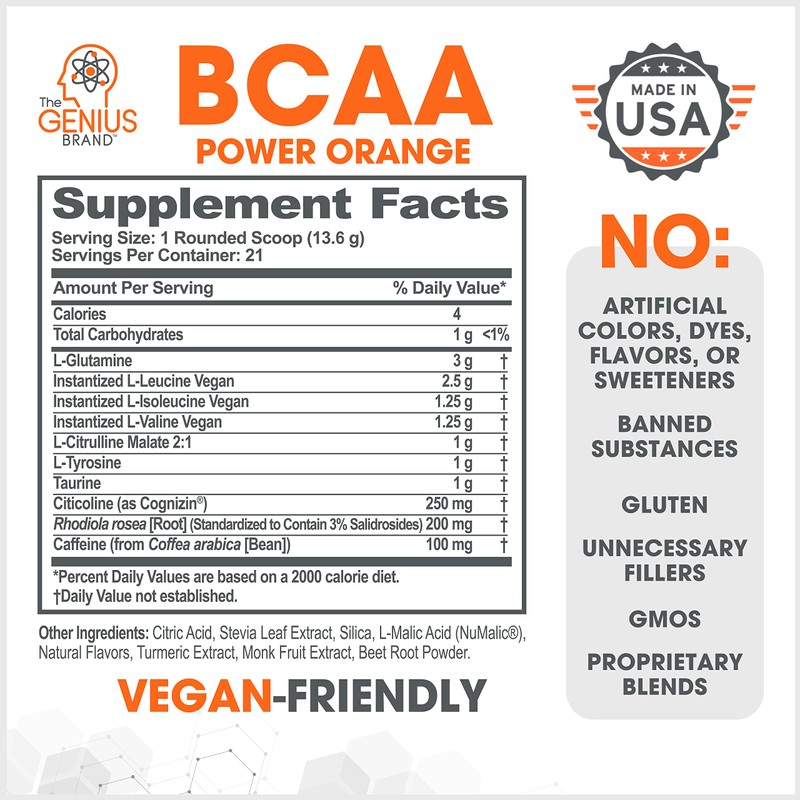 The Genius Brand Genius BCAA Powder - 5g Vegan BCAAs