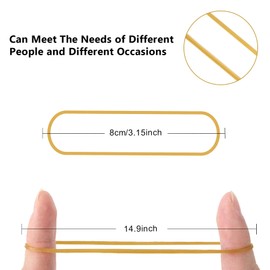 JANYUN 200 Pcs Rubber Elastic Bands 3.15 Inches(8cm), Sturdy Stretchable Rubber Bands Elastic Bands for Bank School Office and Handcrafts