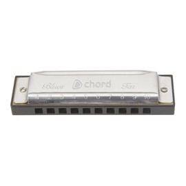 Chord | 10 Hole Harmonica With Case & Cleaning Cloth | Key D