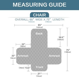 BellaHills Luxury Quilted Sofa Protection Cover Water Resistant Furniture Cover, Durable & Dirt Resistant - 190cm x 53cm Stone Blue