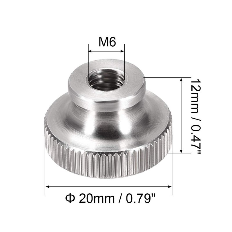 uxcell Knurled Thumb Nuts - M6 Round Knobs with 304