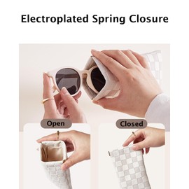 K Sunglasses Cases Leather Reading Eyeglass Case Portable Glasses Case Soft Pouch Reading Glasses Pouch for Women Men Adults (Style 7)